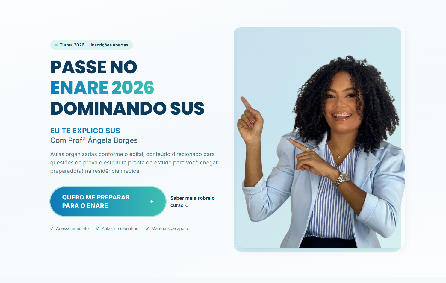 Captura do projeto Landing Page Curso Enare 2026