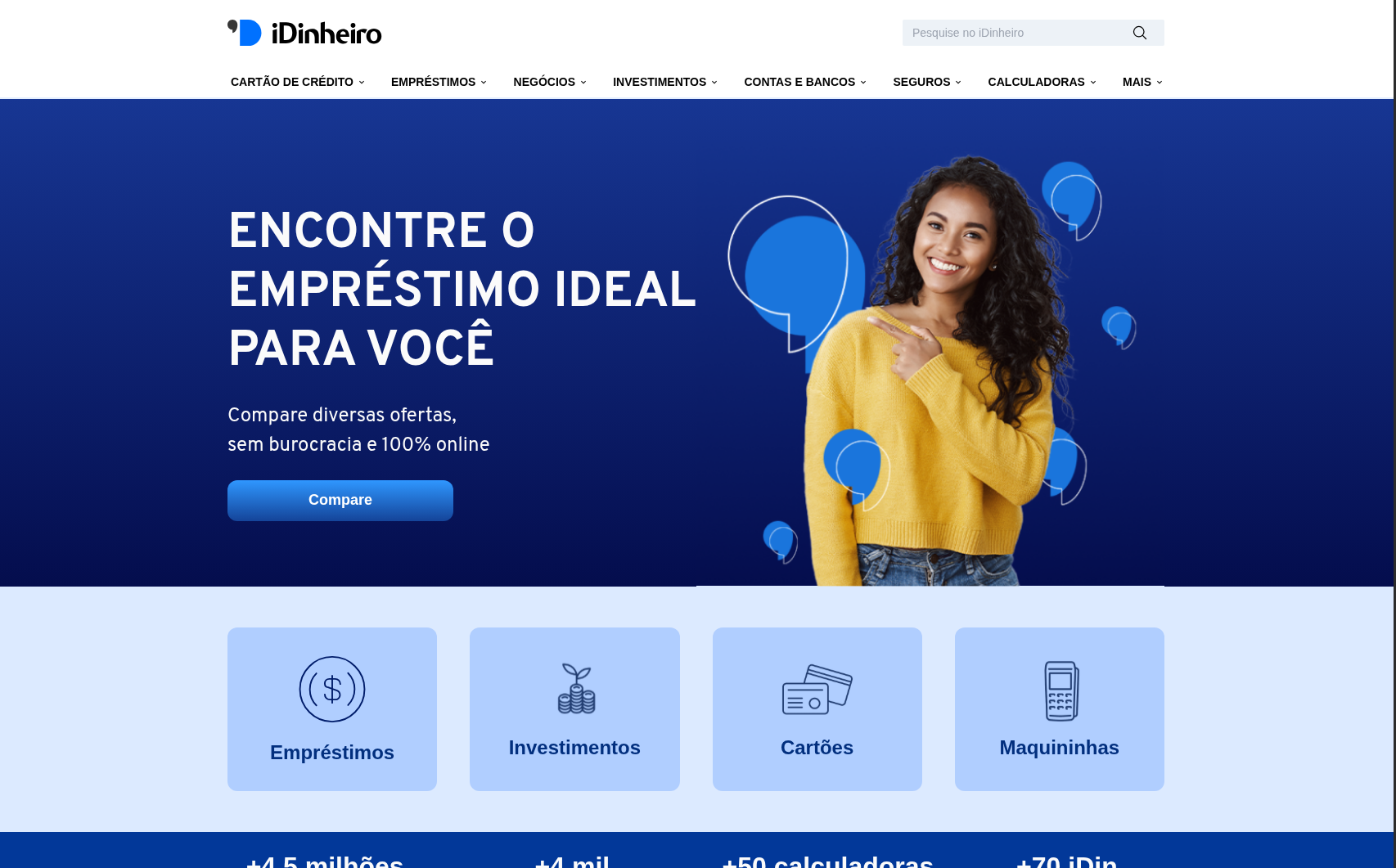 Captura do projeto Home do Blog iDinheiro